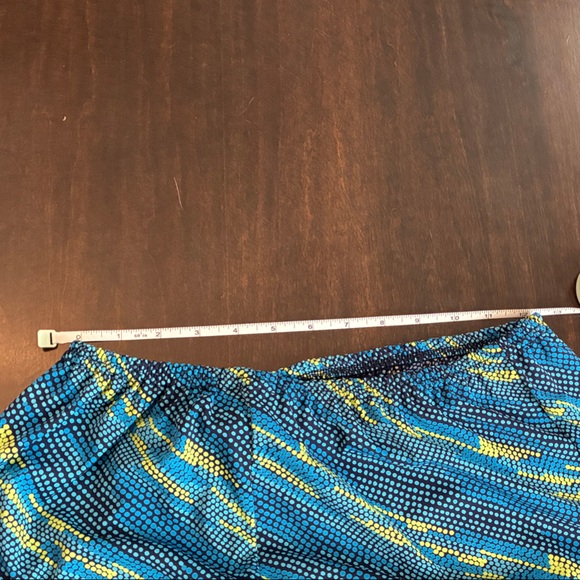 Blue, Black and Chartreuse dot Maternity Mini Skirt with beaded hem - Picture 10 of 11